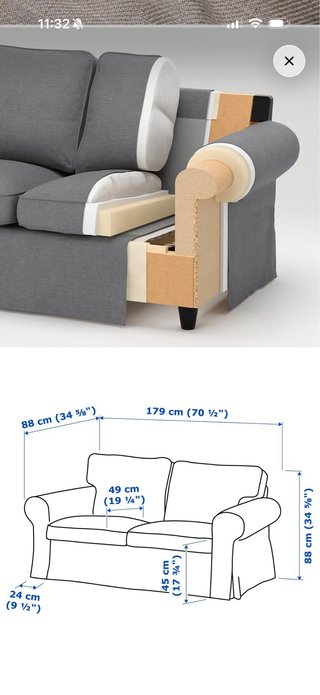 Divano a due posti IKEA EKTORP in tessuto beige