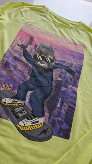 Camiseta niño con estampado de gorila skater