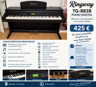 Piano Digital Ringway TG-8838
