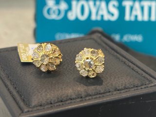 Pendientes Roseta Antiguos Diamantes Oro