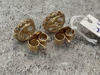 Pendientes Roseta Antiguos Diamantes Oro