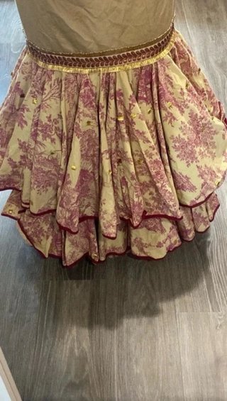Traje de Flamenca Beige y Rojo
