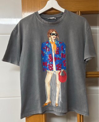 Camiseta Zara estampado mujer