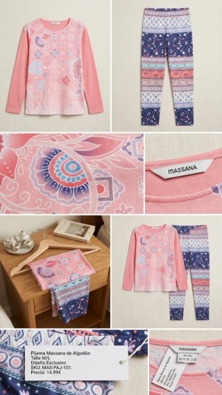Pijamas calidad premium marca Massana. Talla M