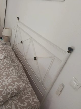 Cabecero de cama metálico blanco