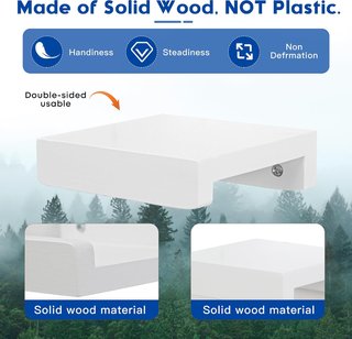 Estantes pared madera maciza 13cm, set 2