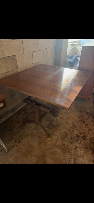 Mesa antigua madera y metal