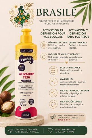 Crema Ativador Teia Softhair Cachos | Brasil Nuevo