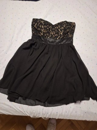 Vestido fiesta palabra de honor negro