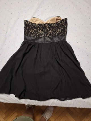 Vestido fiesta palabra de honor negro