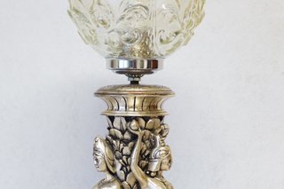 Lámpara Mesa Oriental/Indú Dorada Cristal
