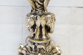 Lámpara Mesa Oriental/Indú Dorada Cristal