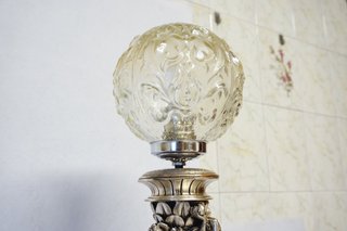 Lámpara Mesa Oriental/Indú Dorada Cristal