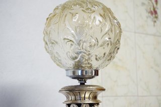 Lámpara Mesa Oriental/Indú Dorada Cristal