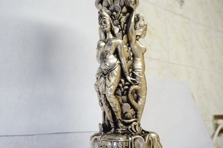 Lámpara Mesa Oriental/Indú Dorada Cristal