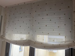 Estor Estrellas beige y Blanco 1,80x1,75