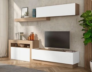 Mueble salón Modern color bambú blanco 261cm