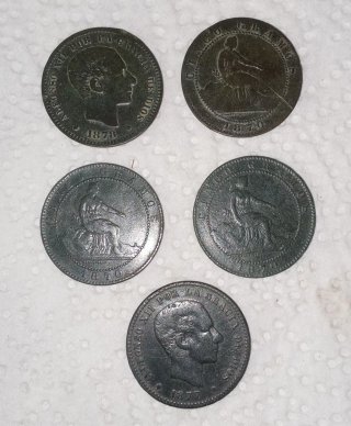 Lote 5 Monedas Antiguas España