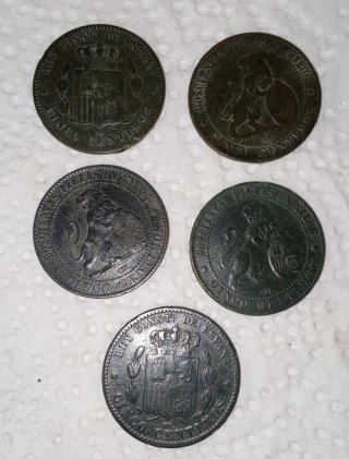 Lote 5 Monedas Antiguas España