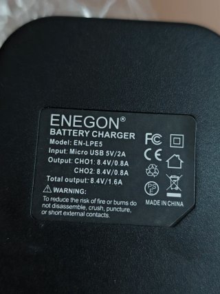 2 Baterías ENECON LP-65 + Cargador Doble
