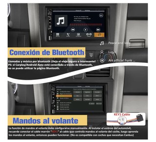 Radio Coche 2 DIN CarPlay/Android Auto