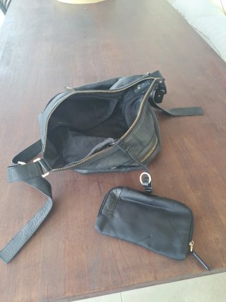 Bolso Piel Negro Picuadro