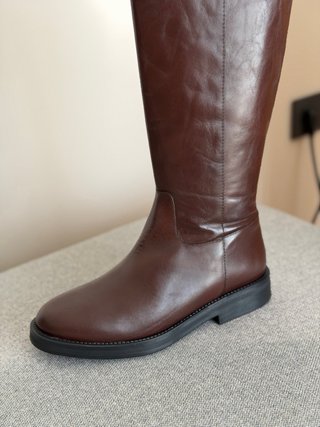 Botas Altas Marrón Piel High Knee Boots Talla 37