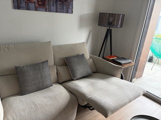 Sofá Natuzzi Eléctrico Reclinable Beige