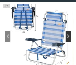 Silla de Playa Plegable Azul y Blanca