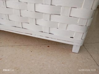 Gran Baúl mimbre y madera restaurado Shabby Chic