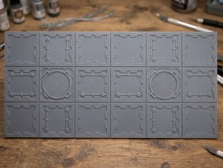2x Cuadricula 3x3 Suelo Necromunda / 40k Terreno C
