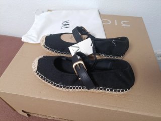 Alpargatas Mujer Zara Negras Talla 39