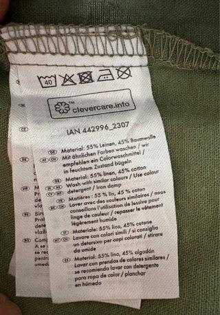 Pantalón corto lino y algodón verde. NUEVO
