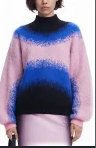 Jersey Desigual Maitrepierre Azul Rosa