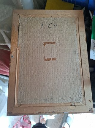 Cuadro de madera con dibujo antiguo