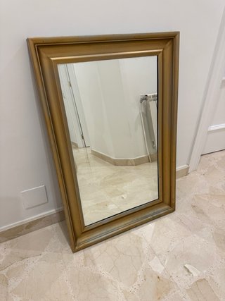 Espejo Marco Dorado Rectangular