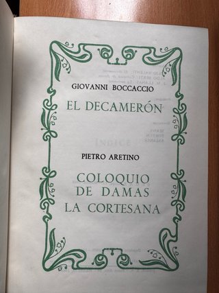 El Decamerón y Coloquio de Damas 1968