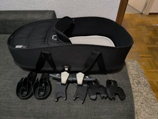 Bugaboo Bee5 capazo negro con adaptadores