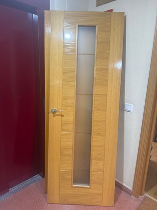 Puerta interior madera con cristal