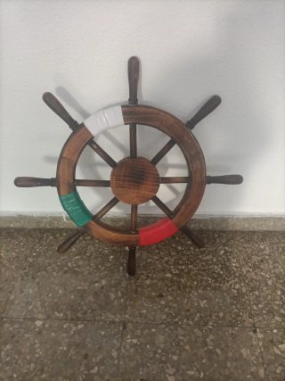 Timón de barco madera decorativo