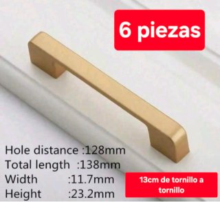 Tiradores dorados de aluminio