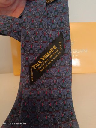Corbata seda Paul Verlaine azul multicolor