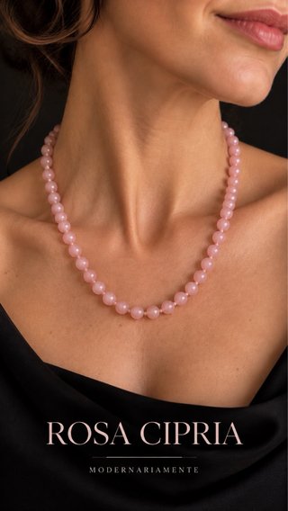 Collana perle rosa pasta vitrea vintage