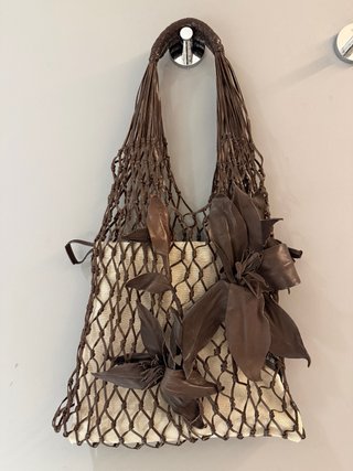 Bolso Massimo Dutti Malla Piel Flores