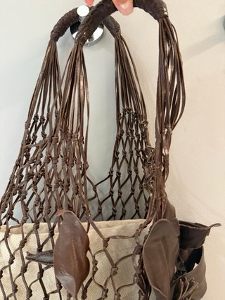 Bolso Massimo Dutti Malla Piel Flores