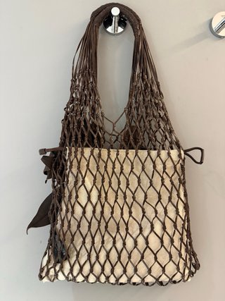 Bolso Massimo Dutti Malla Piel Flores