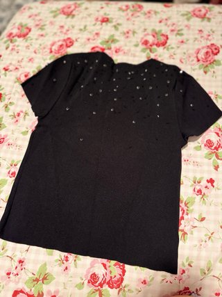 Top Zara Negro con Pedrería