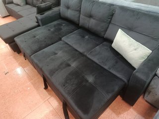 Sofá Cama Chaise Longue Pau 215cm Negro