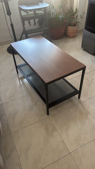 Mesa baja madera y metal