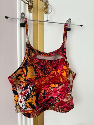 Conjunto Top y Pantalón Estampado Estilo 70s
